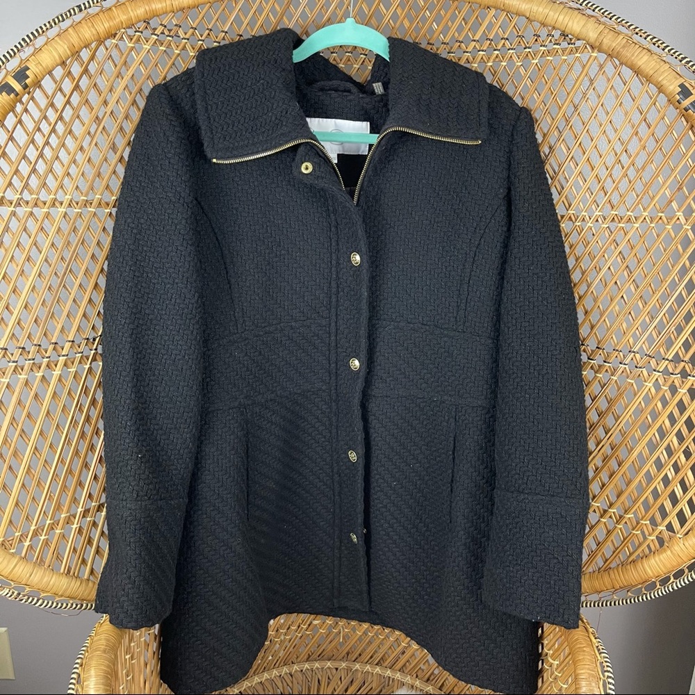 Jessica Simpson Patterned Structured Black Winter… - image 1